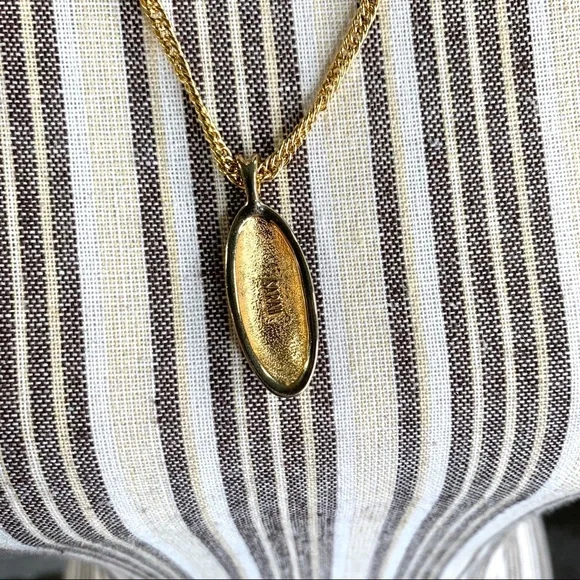 Vintage Sarah Coventry Gold & Maroon Necklace - Picture 7 of 7